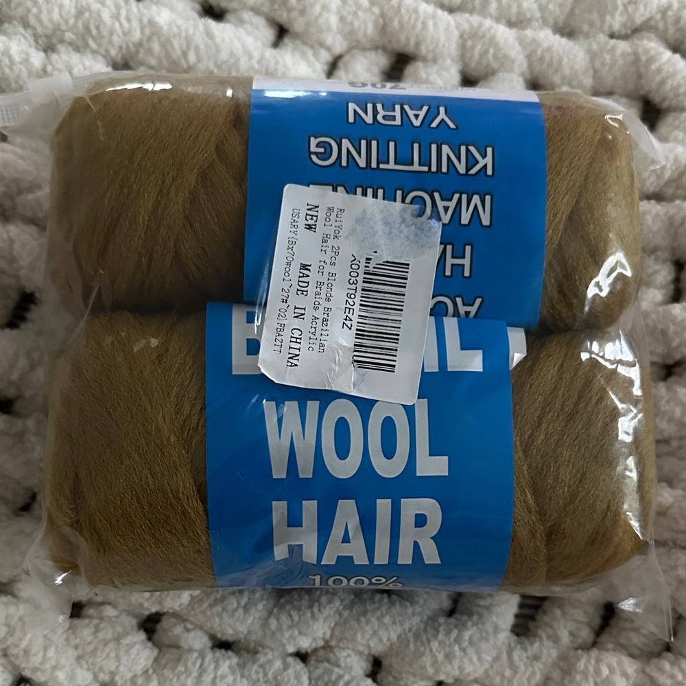 Brazilian Wool Hair Yarn 2 Roll Blonde Braiding Hair